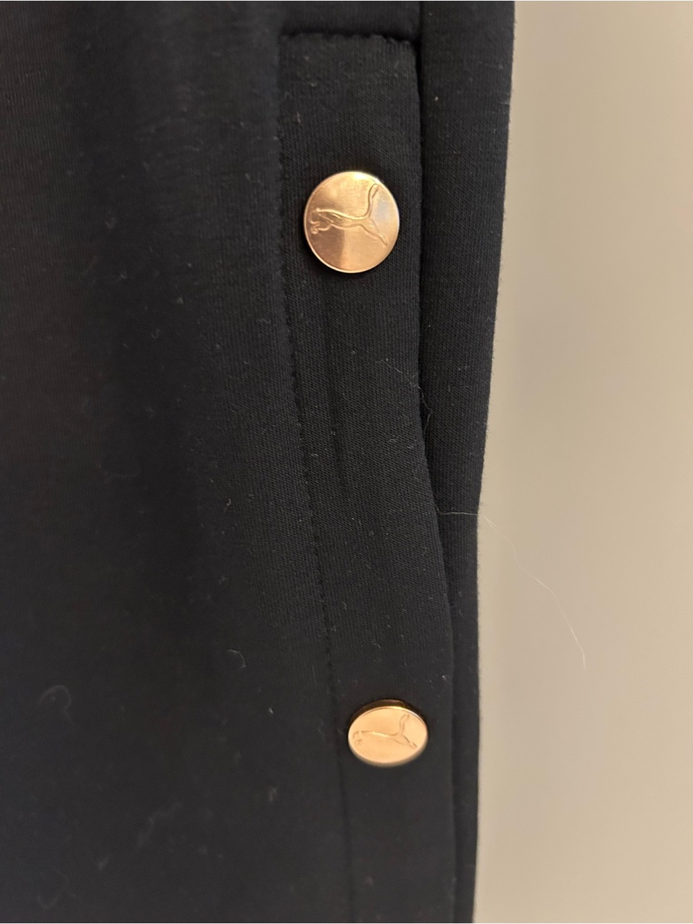 🖤 Puma Black Snap Wide Leg Sweatpants with Gold Snap Buttons - Picture 5 of 6